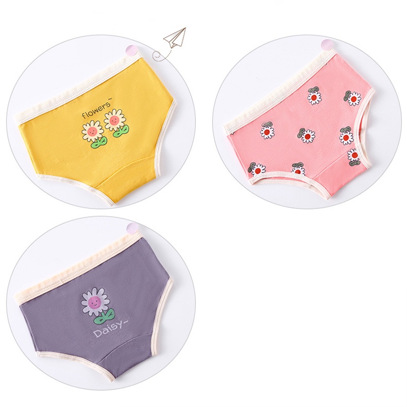 Bộ 3 Quần Lót boxer In Họa Tiết Gấu Hoạt Hình Đáng Yêu Dành Cho Bé Gái