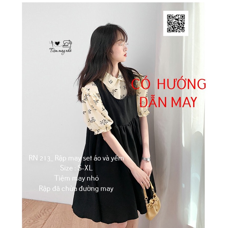 RN213_rập giấy may set áo và yếm nữ