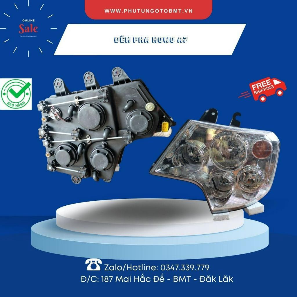 Đèn pha xe tải lắp cho xe Howo A7 420HP, Howo 375, Howo 380, đèn H4, CM18-1029 trái và phải khác nhau