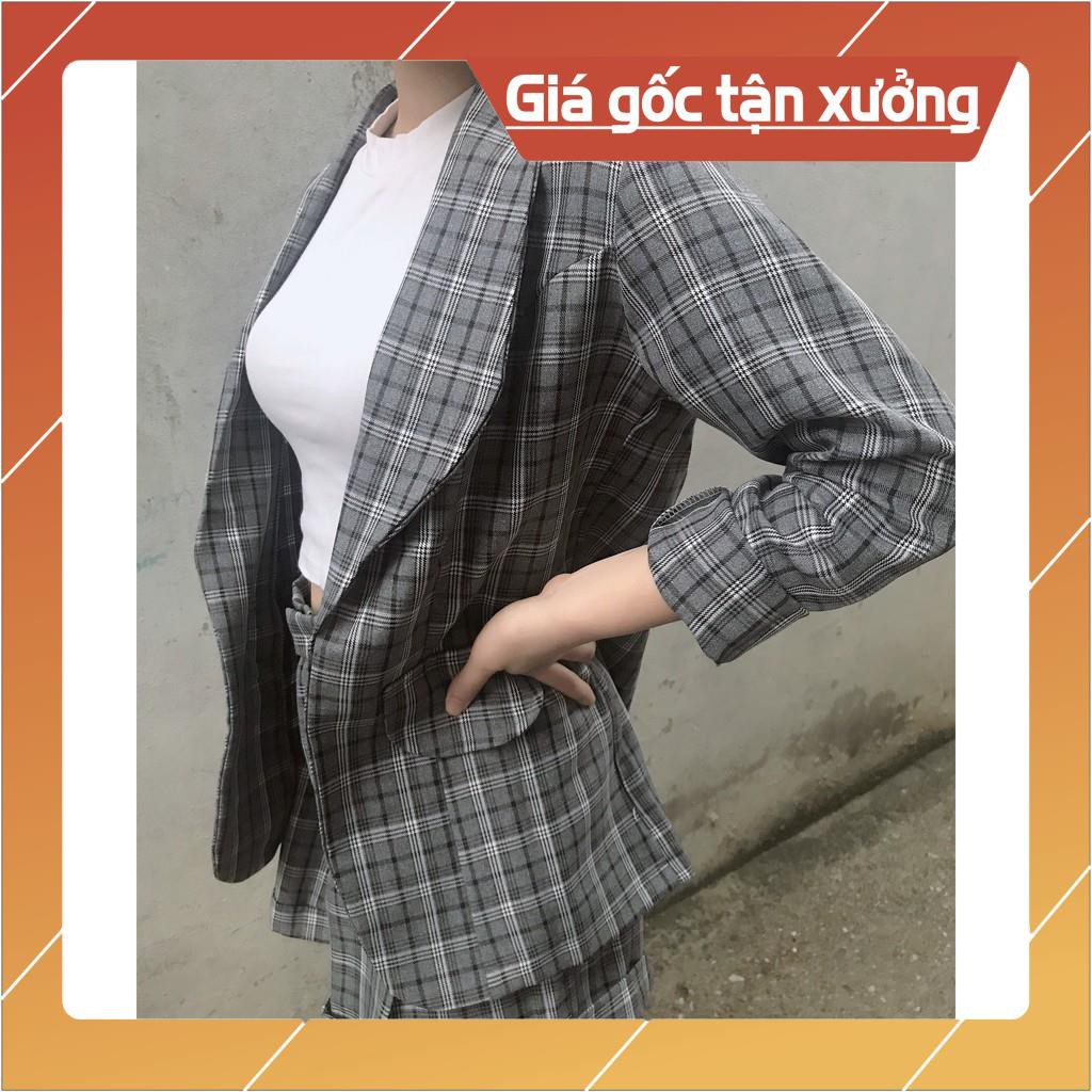 Set BLAZER kẻ 2 món ( VEST + QUẦN) - Blazer nữ