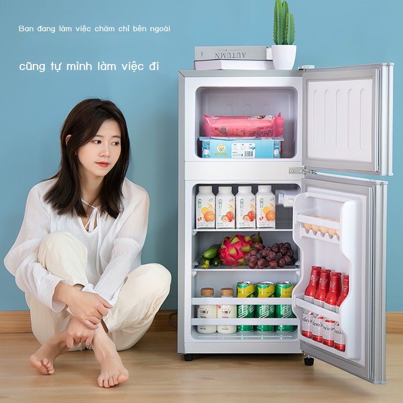 Tủ lạnh nhỏ gia đình tủ lạnh mini ký túc xá nhỏ một cửa đôi tiết kiệm năng lượng tủ đông tủ lạnh