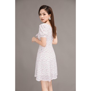 Đầm xòe ngắn tay nơ cổ - 20Again
