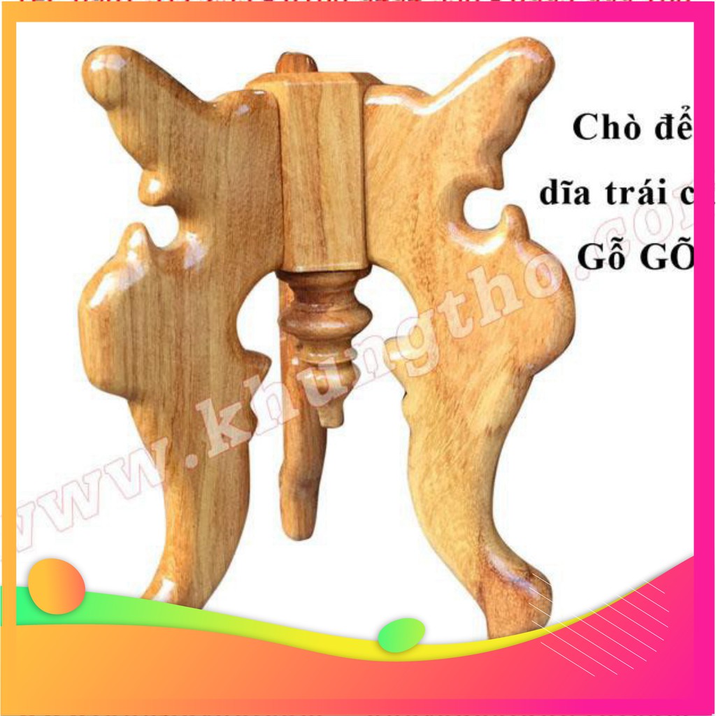 [Decor Cao Cấp ] Chò gỗ ba chân đặt đĩa trái cây thờ cúng Bộ Đĩa Chò Gỗ Gõ 30cm