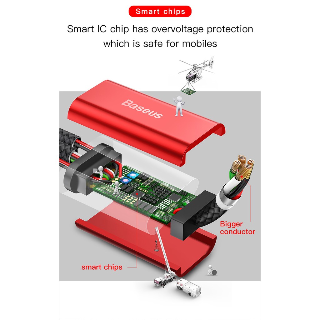 Cáp sạc đa năng BASEUS Series 3 đầu IP-MicroUSB-Type-C dài 120cm hỗ trợ vừa sạc vừa chơi game