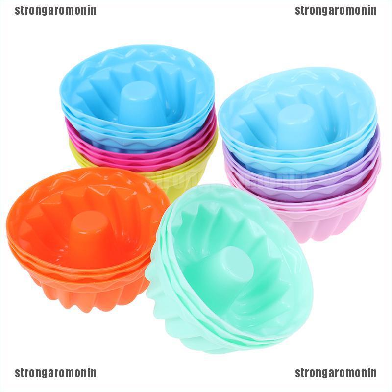 Set 12 Khuôn Silicon Làm Bánh Cupcake / Muffin / Pudding Tiện Lợi