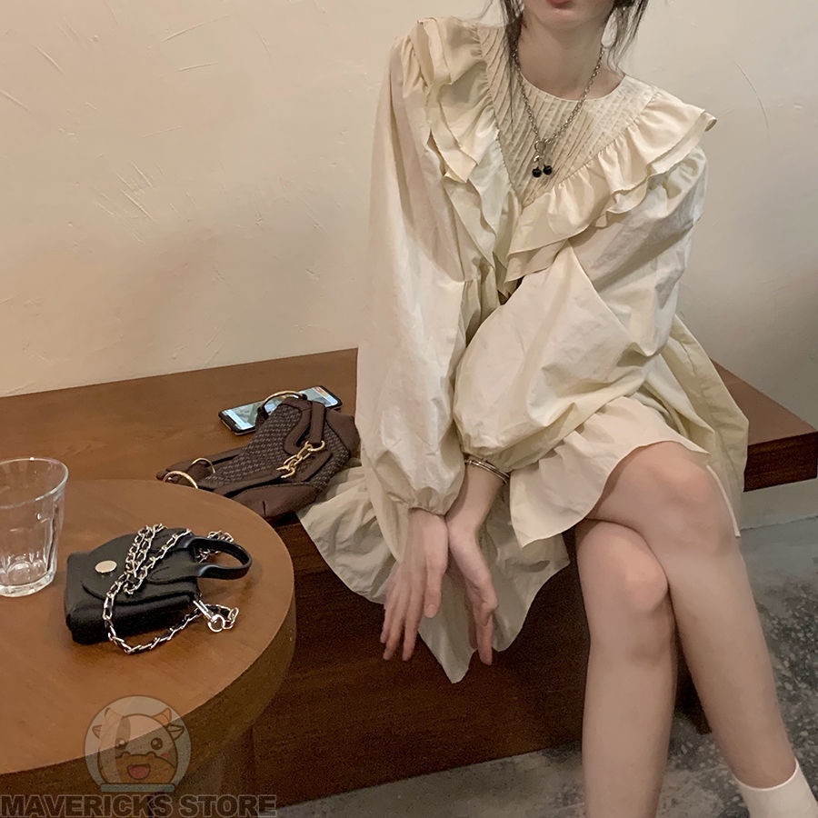 Đầm Tay Phồng Kiểu retro Pháp Thời Trang Mùa Xuân 2023 Dễ Thương Cho Nữ
