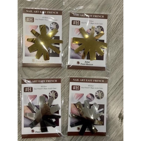 Khuôn inox cắt bột V-shape, tạo french đầu móng nhanh, đẹp  - Sushi nail mi