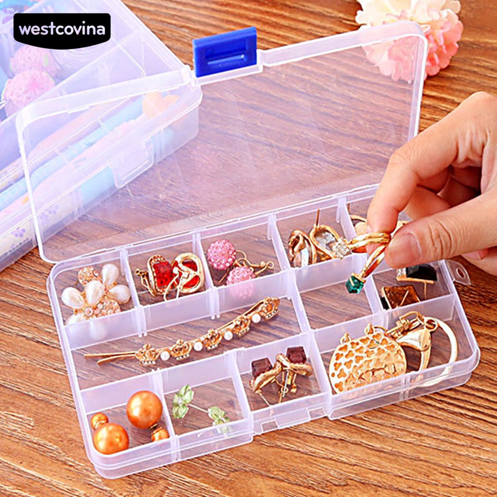 Hộp Nhựa 15 / 10 / 24 Ngăn Đựng Trang Sức Tiện Lợi