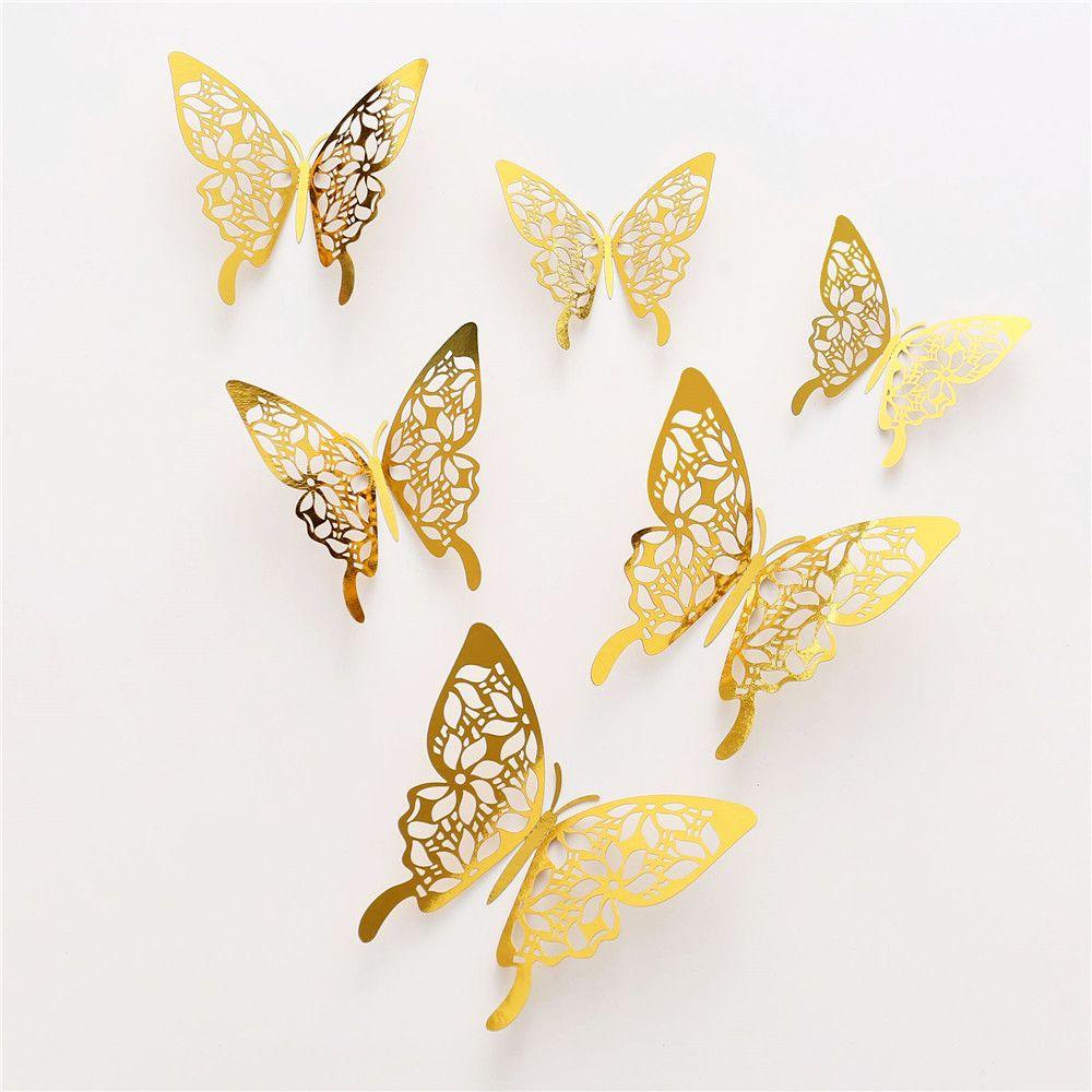 Set 12 Sticker Dán Tường Họa Tiết Hoạt Hình 3D Dễ Thương Bắt Mắt