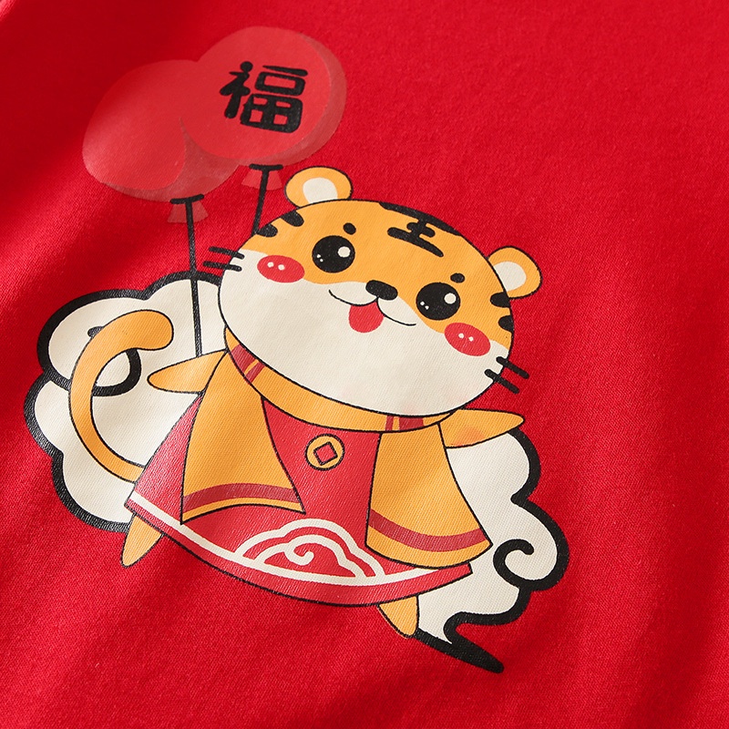 Áo Liền Quần Vải Cotton Tay Dài Phong Cách Trung Hoa Dành Cho Bé Trai Gái 0-18 Tháng Tuổi