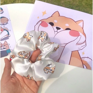 Scunchies buộc tóc in hình siêu cute 😍😍(giao hàng ngẫu nhiên )