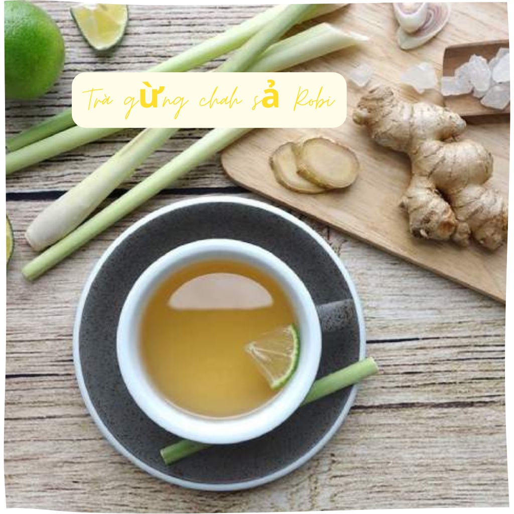Trà chanh sả gừng robimart gói 60gr giảm cân thanh lọc cơ thể - hàng chính hãng