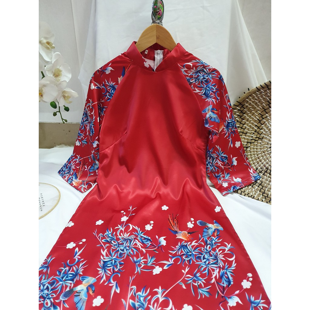 Áo dài nữ 🎀FREESHIP🎀Áo dài cách tân lụa lì in hoa sang chảnh [ao dai nu dep] | BigBuy360 - bigbuy360.vn