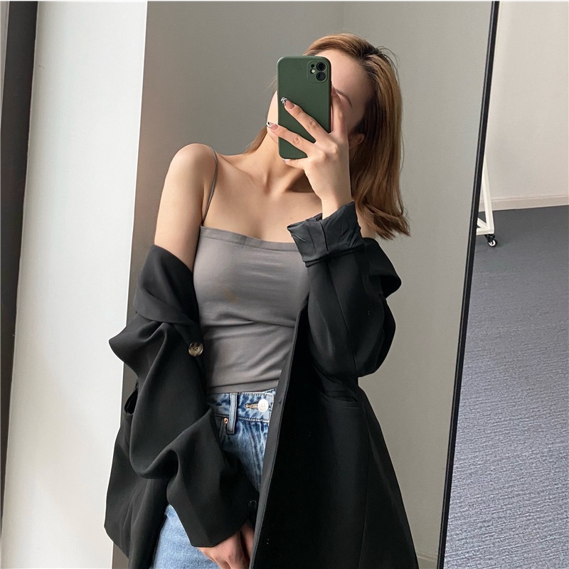Áo bralette 2 dây sợi bún croptop nhập