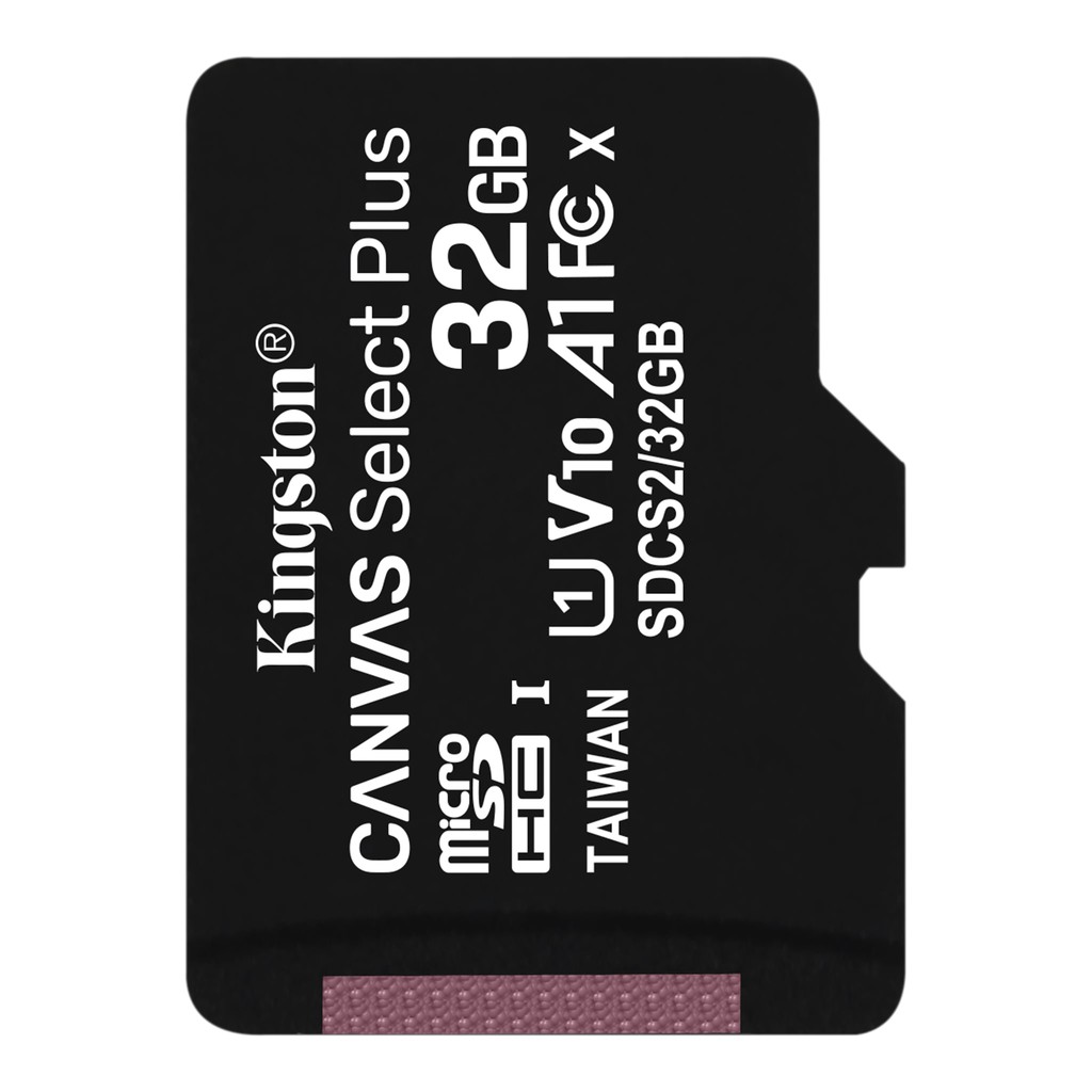 [Mã ELMS10 giảm 6% đơn 50K] Thẻ nhớ microSDHC Kingston Canvas Select Plus 32GB U1 V10 A1 100MB/s (Đen) - Không Adapter