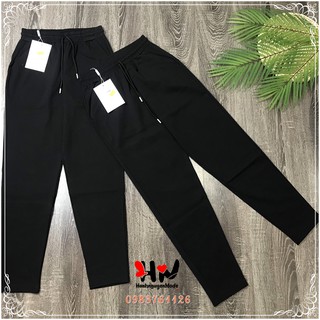 Ảnh thật] Quần joggers đen trơn cao cấp