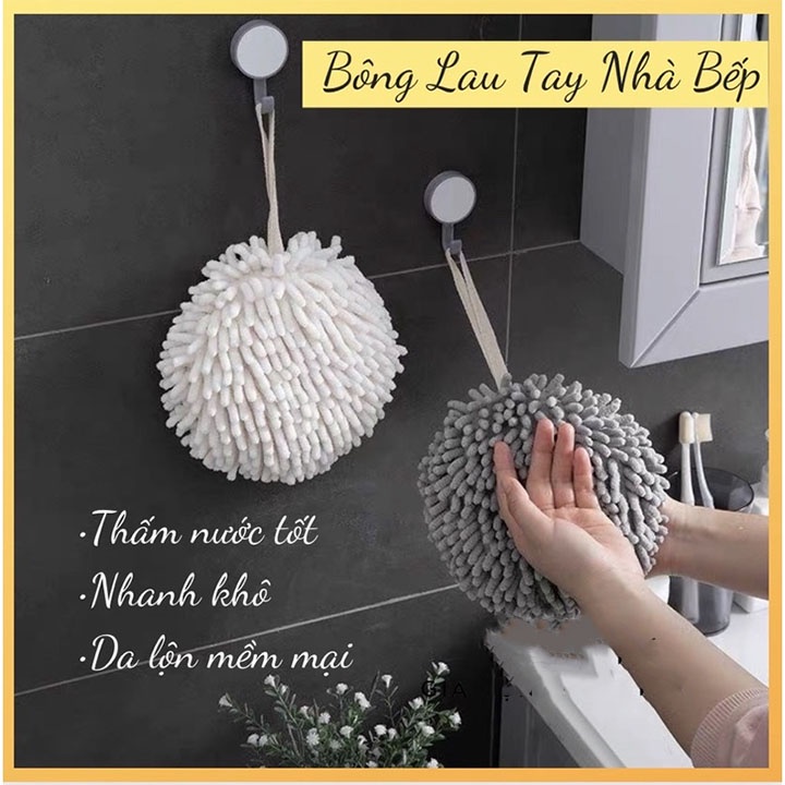 Khăn lau tay nhà bếp ❤️SALE❤️ Bông lau tay -thấm hút tốt nhanh khô nhỏ gọn đẹp mắt