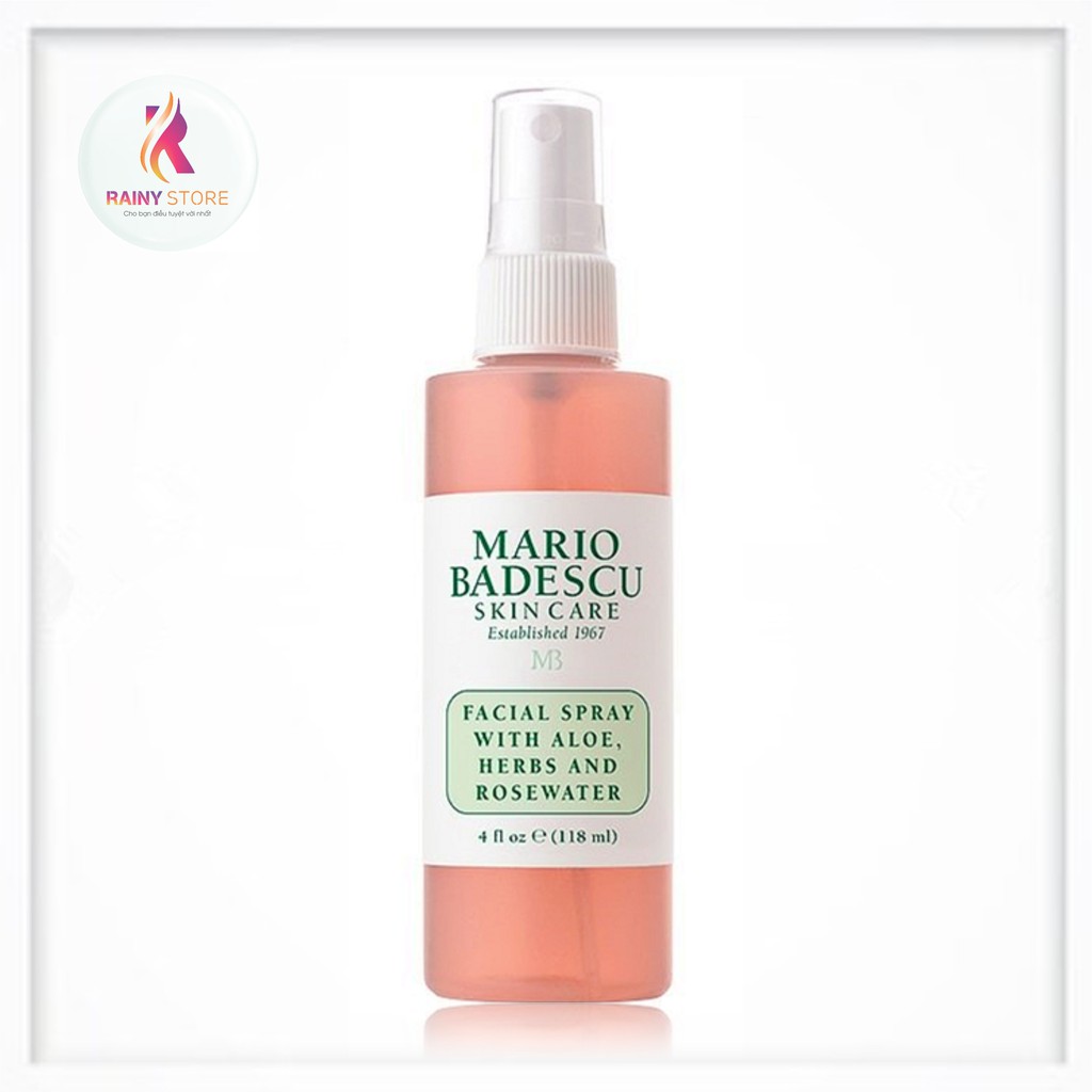 Toner xịt khoáng Mario Badescu Facial Spray With Aloe, Herbs & Rosewater 118ml