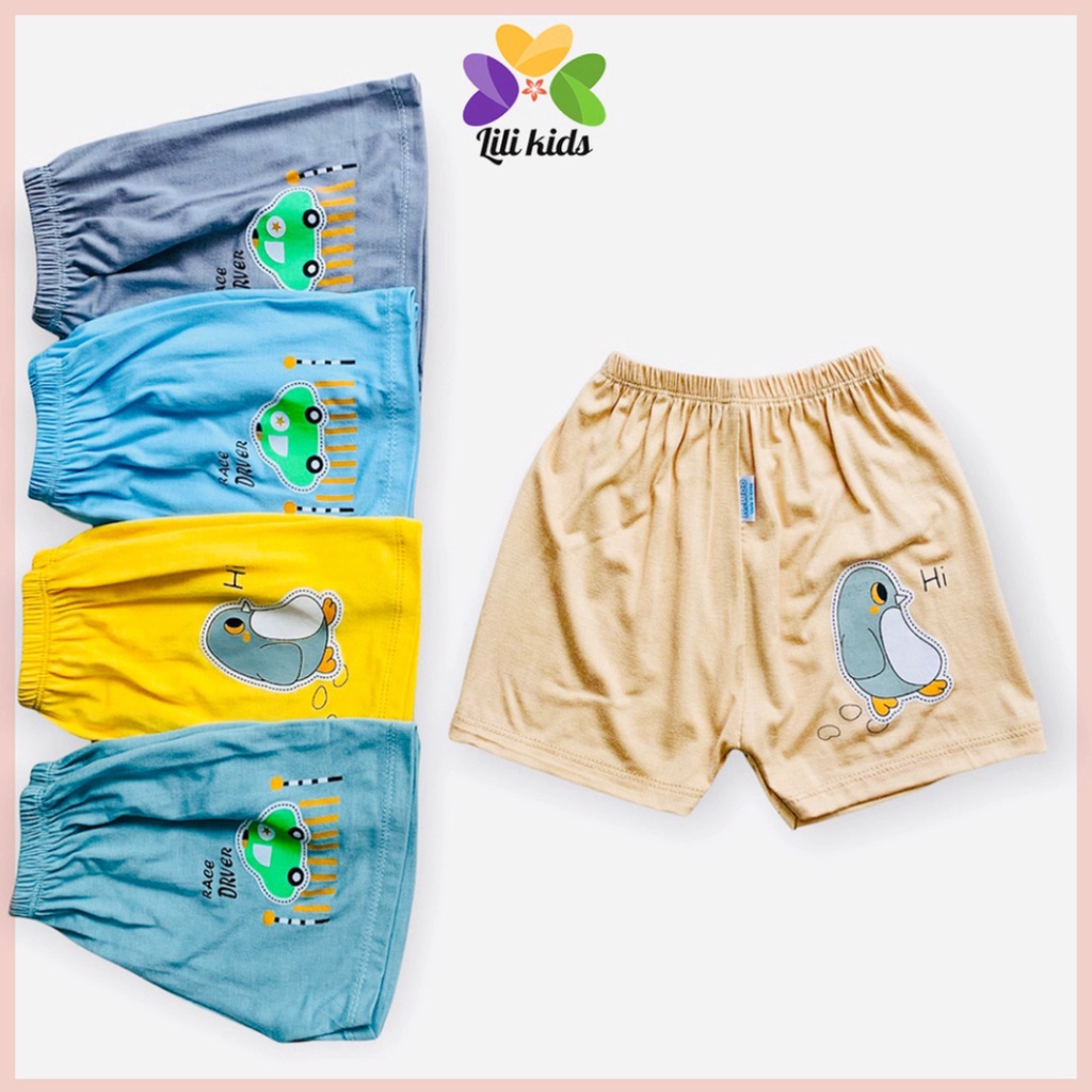 Quần đùi chục LILIKIDS cho bé gái bé trai quần chục đùi chất thun lạnh QC05