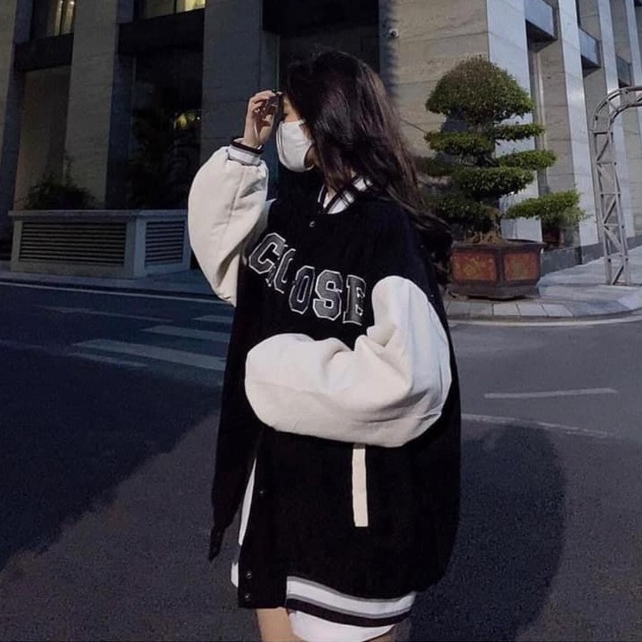 Áo Khoác Bomber Nhung Tăm Áo Bóng Chày CHOOSE Unisex Form Rộng Nam Nữ Siêu Chất
