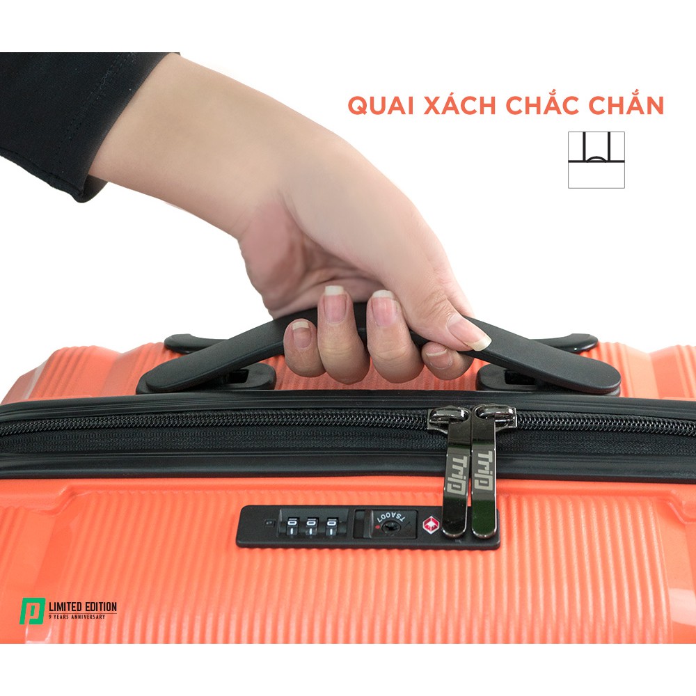 Vali nhựa dẻo chống bể TRIP PP915 size 20inch xách tay lên cabin máy bay