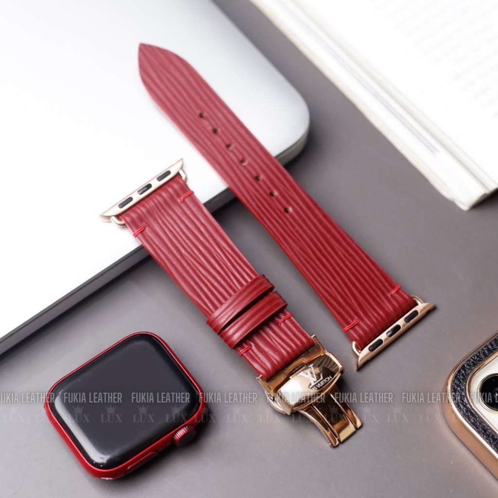 Dây da thủ công EPI dành cho Apple Watch, đồng hồ thông minh, đồng hồ cơ