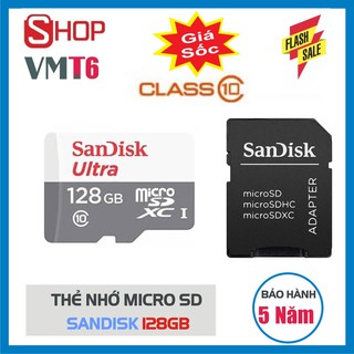 Mua Thẻ Nhớ MicroSDHC SanDisk Ultra 128GB - Bảo hành 5 năm!