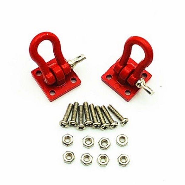 Bộ 2 Chất Lượng Cao Móc Kéo Xe Tải Màu màu đen màu đỏ Mô hình móc cứu hộ 1/10 Quy mô