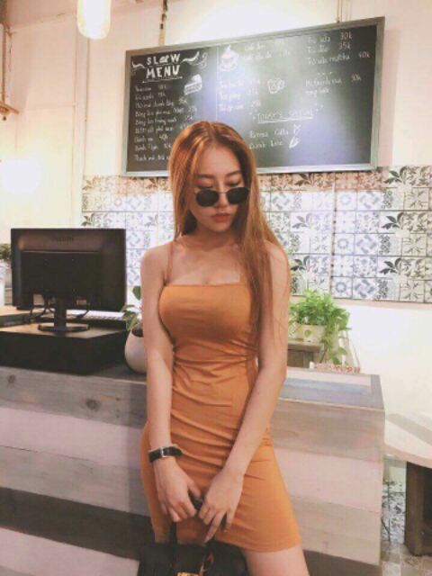 Đầm body 2 dây ,đầm dây cotton mịn mát , co giãn