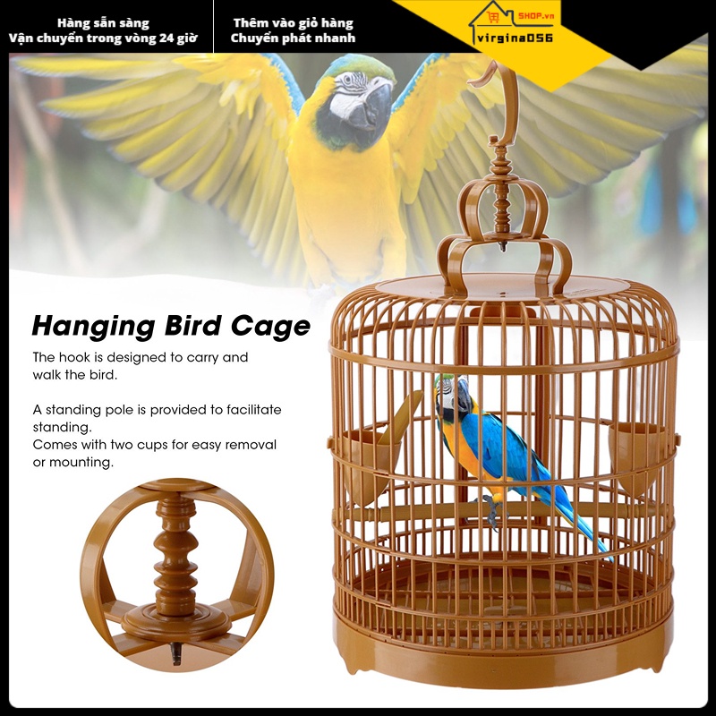 Có thể bán buôn Treo lồng chim bằng nhựa Nhà chở cho tất cả các loại vẹt cỡ lớn vừa Virgina056 Hàng giao ngay