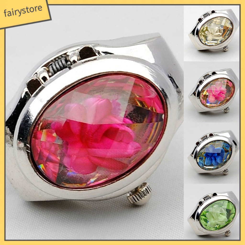 Nhẫn Đính Đá Thạch Anh Hình Oval Thời Trang Cho Nam Nữ