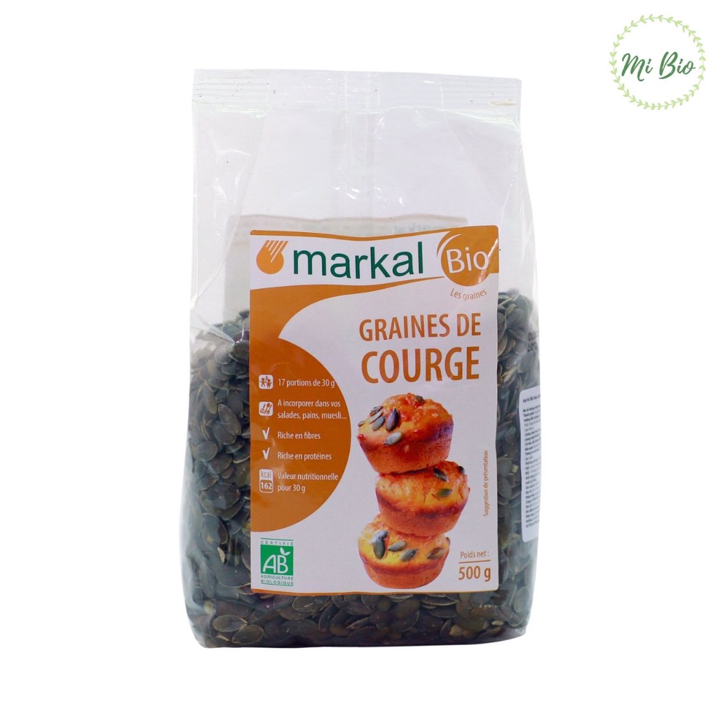 Hạt bí hữu cơ đã bóc vỏ 500g - Markal