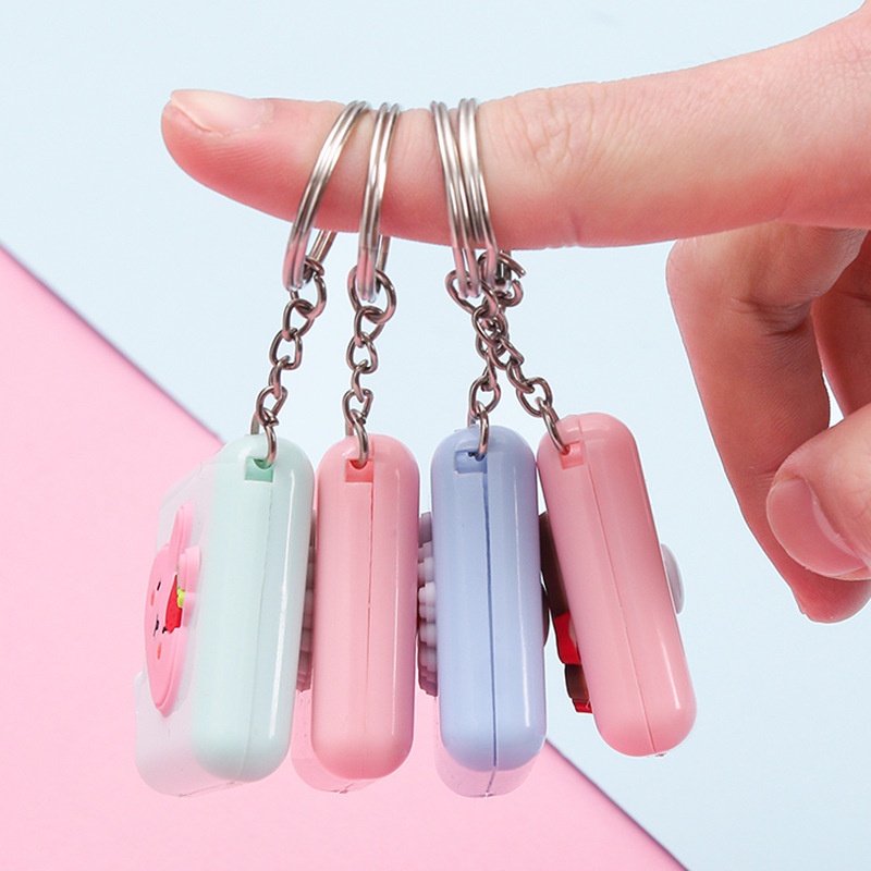 Thước Dây Mini Hình Tròn 1.5m Họa Tiết Hoạt Hình Chất Liệu Da