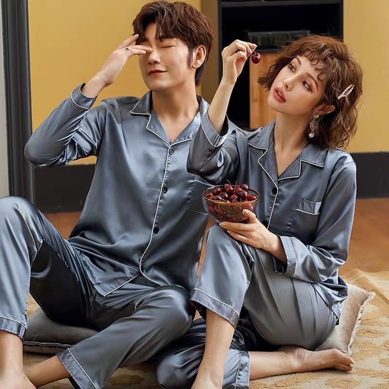 đồ ngủ pyjama đôi nữ vải lụa dài tay mùa xuân và mùa thu quần dài hai mảnh đồ ngủ rộng rãi cho nam dịch vụ tại nhà XL | BigBuy360 - bigbuy360.vn