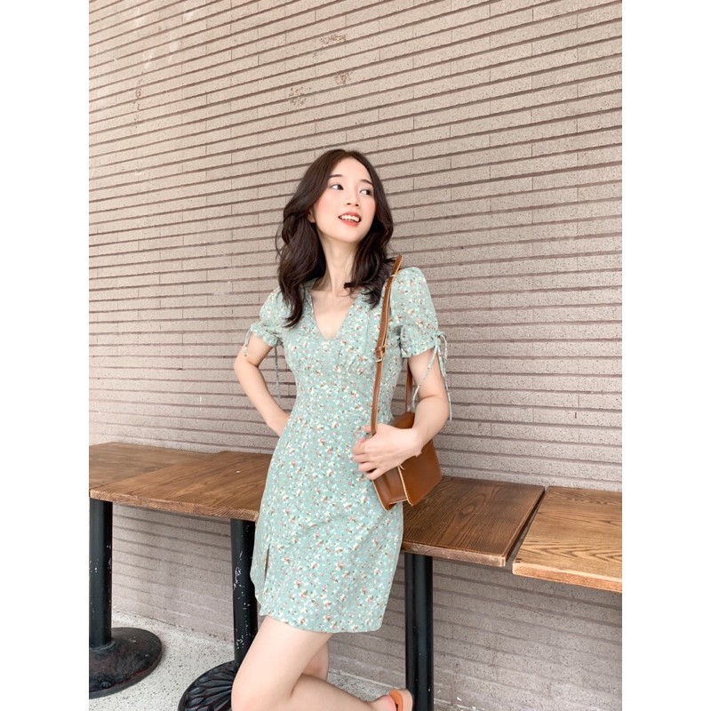 [Mã SKAMA06 giảm 8% tối đa 50K đơn 250K] Đầm BELLY cổ tim tay rút dây cột nơ ♥ | BigBuy360 - bigbuy360.vn