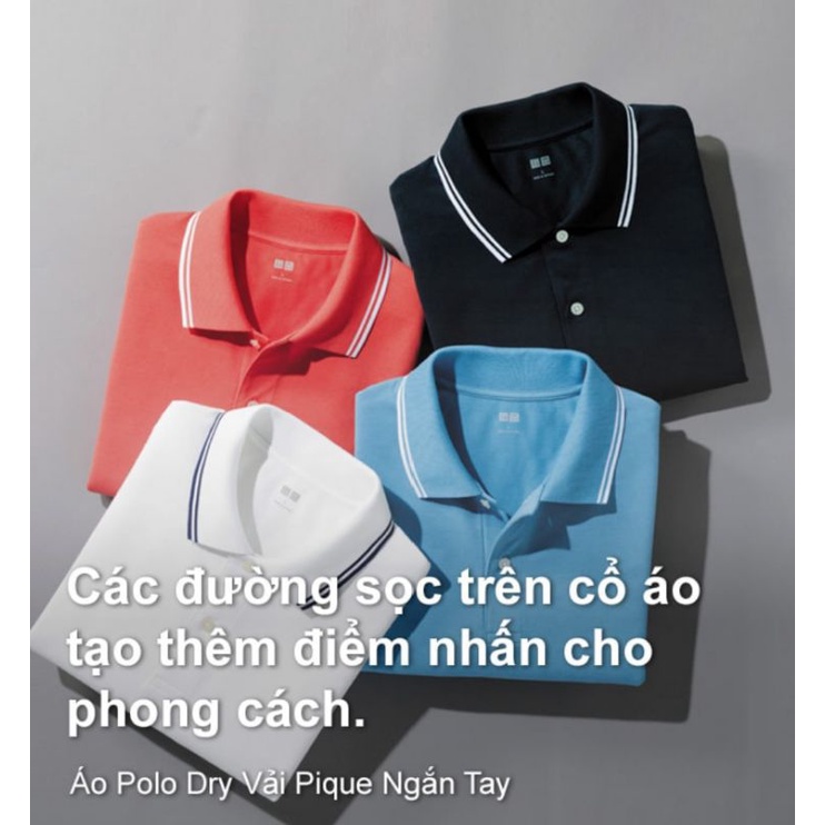 (UNIQLO Nhật chính hãng) Nam/Nữ - Áo Polo ngắn tay vải Dry Pique