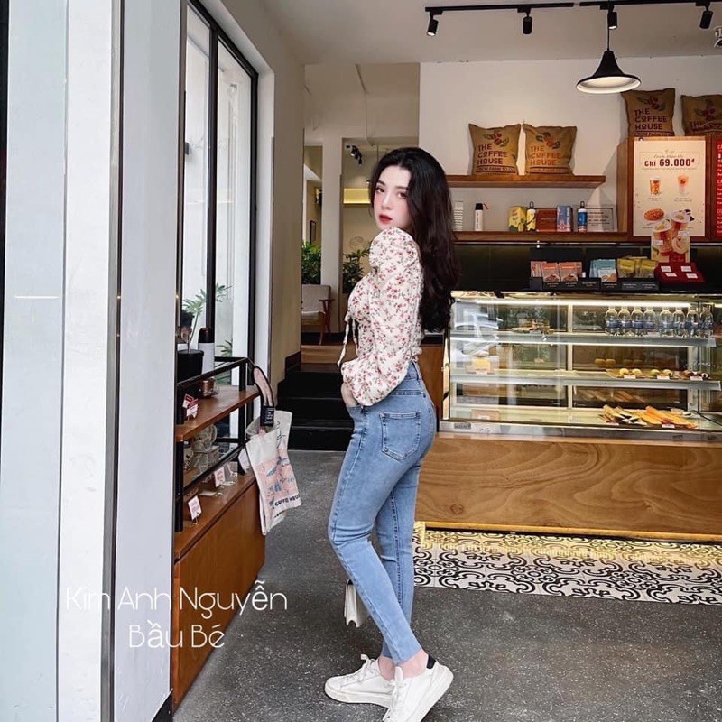 áo hoa nhí cổ vuông vải xuất dư