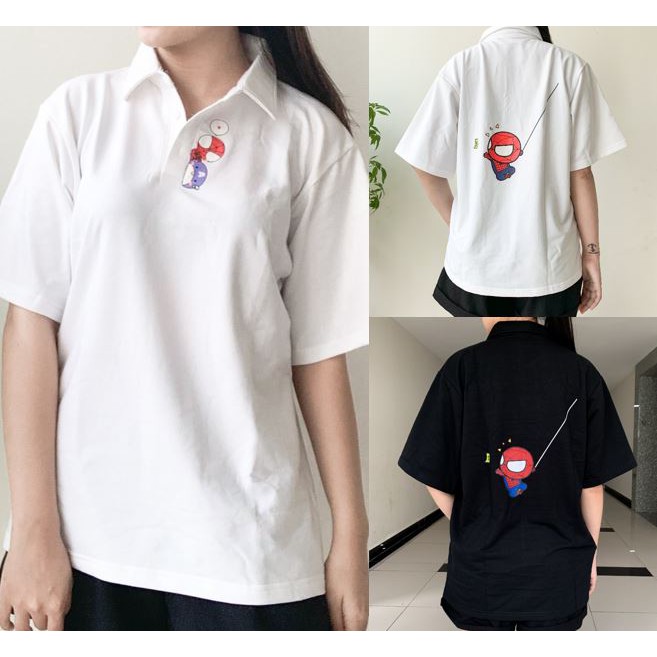 [Mã WASKT304 giảm 15% tối đa 30K đơn 99K] Áo thun áo phông tay lỡ cổ bẻ Polo Unisex 2 màu full size M L XL | BigBuy360 - bigbuy360.vn