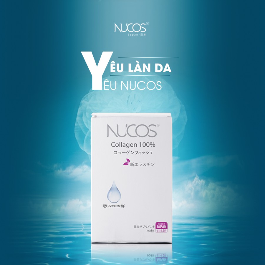 Viên uống giúp săn da, ngừa chảy xệ 100% Collagen Nucos Hộp 90 viên