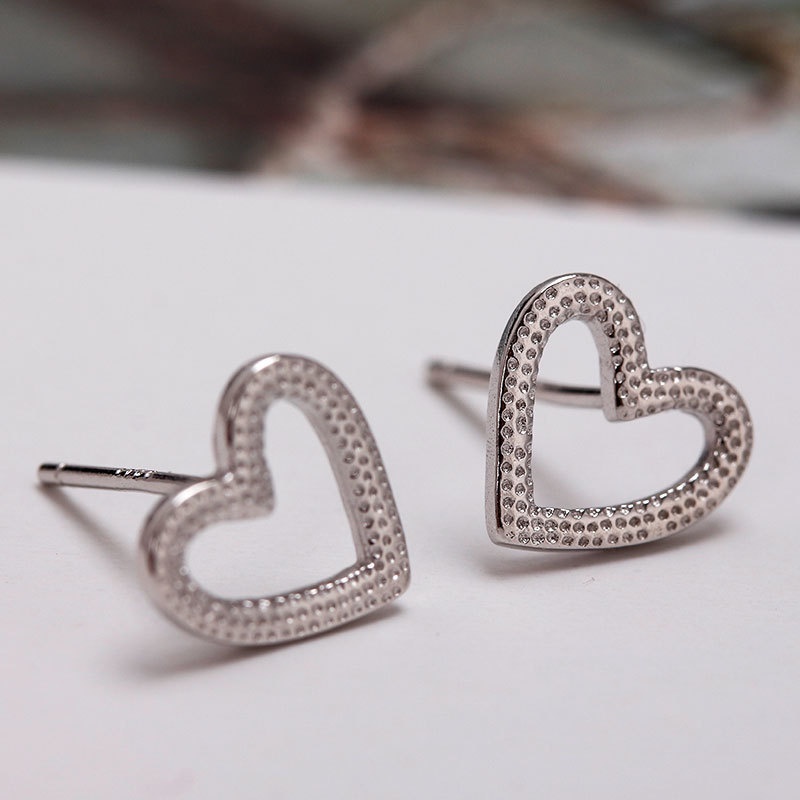 Bông Tai Hình Trái Tim Dễ Thương Phong Cách Hàn Quốc Thời Trang Cho Nữ