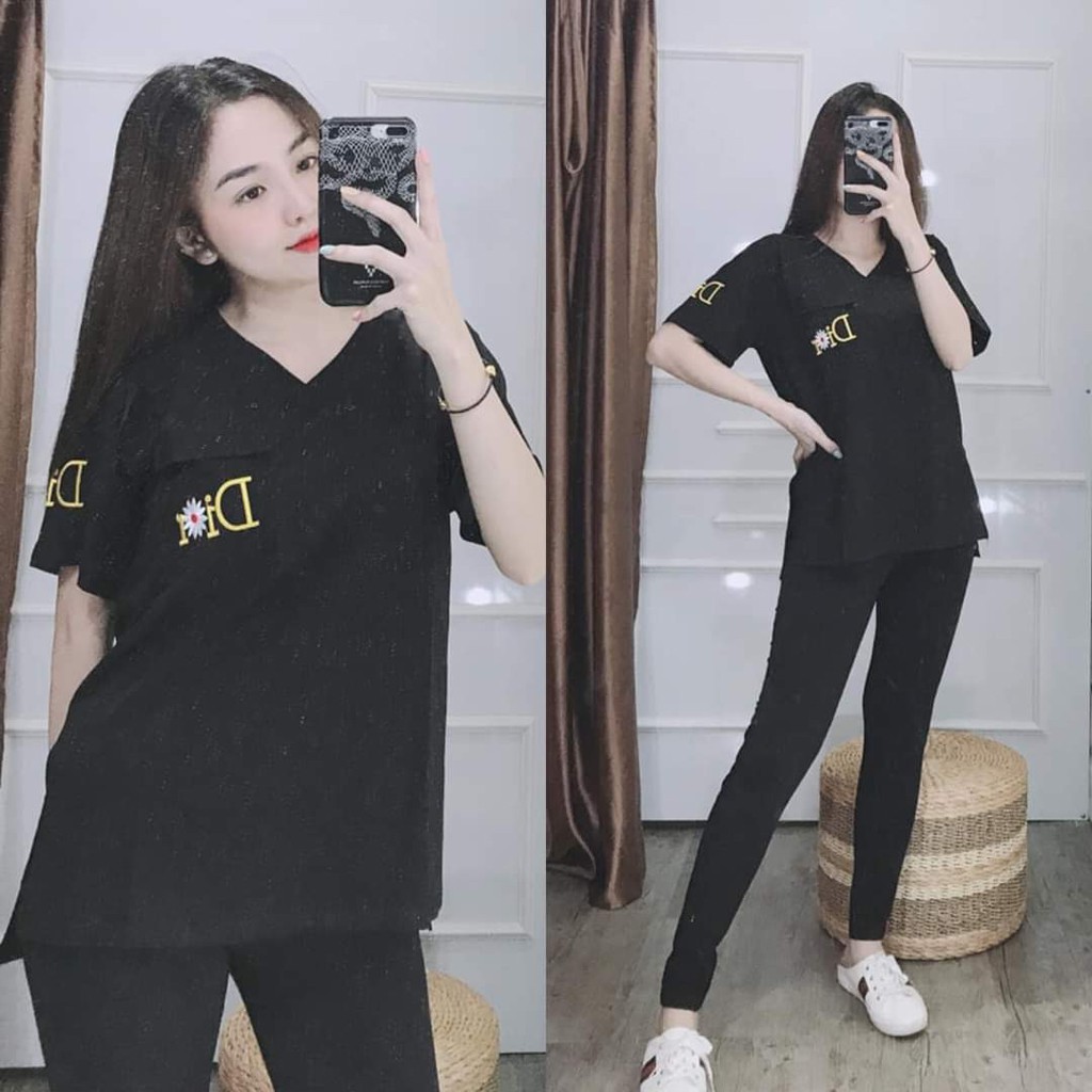 [BÁN GIÁ VỐN XIN ĐÁNH GIÁ] (Có bigsize 85kg) Đồ Bộ Nữ Set Bộ Dài Thun Thêu Đồ Bộ Mặc Nhà Đẹp