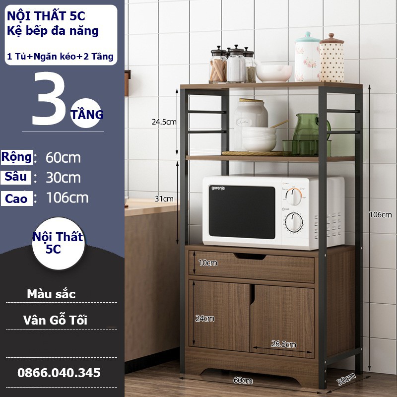 Kệ để lò vi sóng, tủ bếp đa năng khung thép | BigBuy360 - bigbuy360.vn