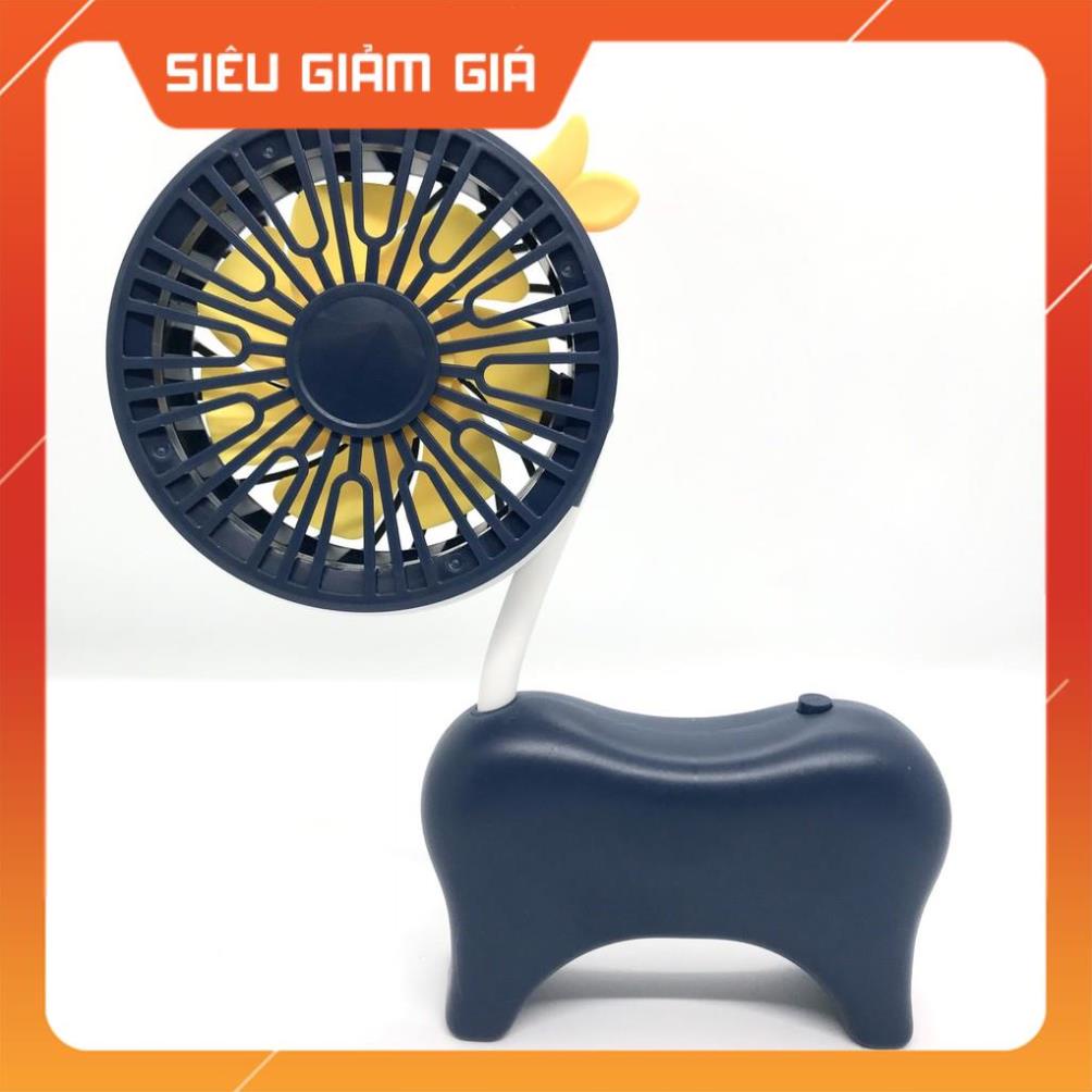 Quạt mini sạc tích điện tai hưu để bàn - Tặng sạc