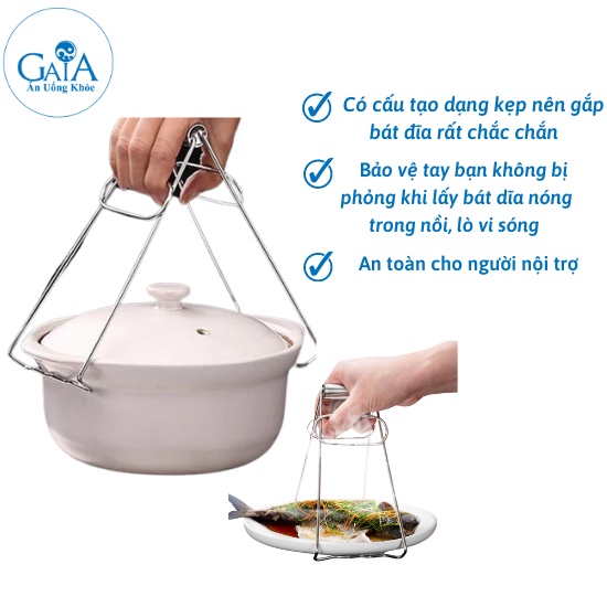 Kẹp bát đĩa nồi chống nóng inox V2 đa năng