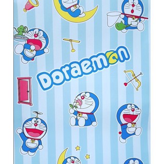 Combo 10m giấy dán tường doremon. xanh dọc khổ rộng 0.45cm 5203