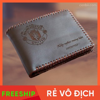 Ví da bò, bóp nam cầm tay thêu