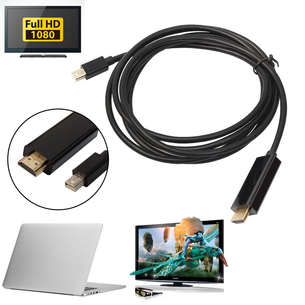 DECEBLE 6Ft Thunderbolt Mini DisplayPort DP to HDMI Adapter Cable for Book