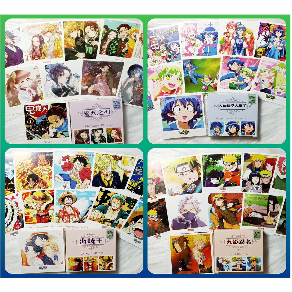 Lomo ảnh anime/manga sưu tập 32 tấm/bộ (IDV, ma đạo tổ sư, naruto, OP,...)