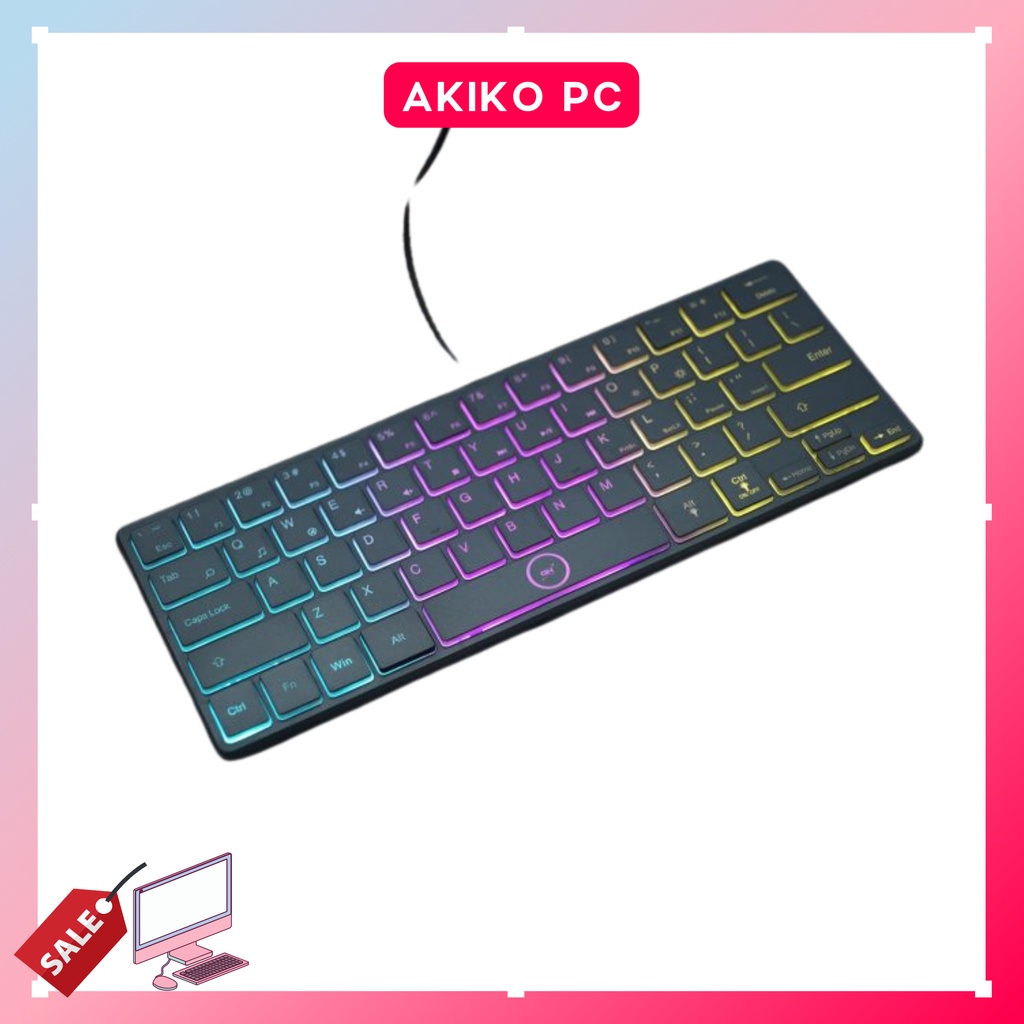 Bàn phím Mini có LED dành cho PC laptop văn phòng giá rẻ cực cute AKIKO AK64