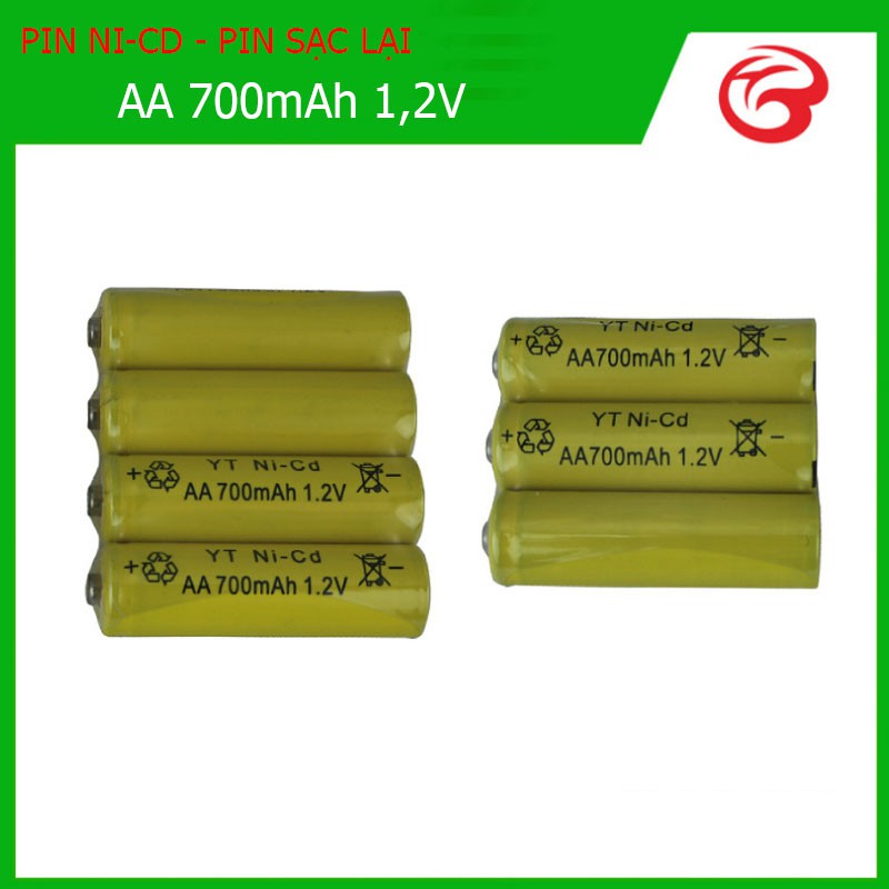 Pin sạc lại, pin Ni-cd AA 1,2V - 700mAh